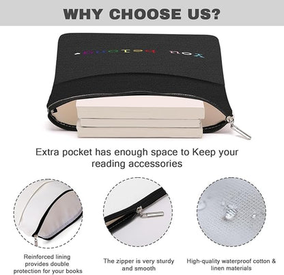 Book Themed Gifts Waterproof Book Sleeve Book Pouch LGBT Equality Rights Reading Gifts for Women Sister Book Covers for Paperbacks Book Accessories Book Protector with Zipper and Front Pocket