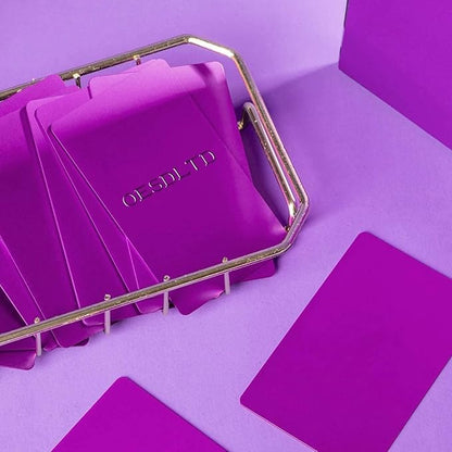 Thick Purple Aluminum Metal Business Cards Anodized Aluminum 86 X 54 X 0.8mm 15 pcs Include Protector Sleeves(Frosted)