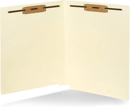 50 End Tab Fastener File Folders - Reinforced Straight Cut Tab - Designed to Organize Standard Medical Files and Office Documents - Letter Size, Manila, 50 Pack