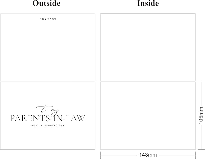 LADY&HOME To My Parents on My Wedding Day Card,Wedding Day Card to Parents,Thank Parents Wedding Day Card (A1:Parents)