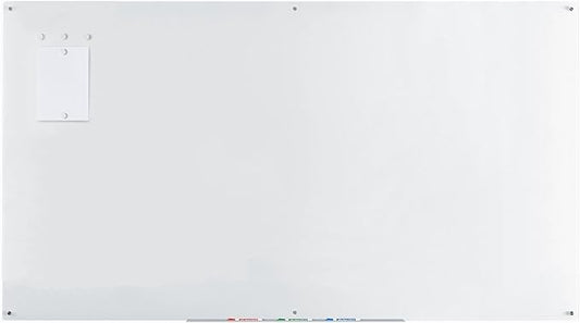 Audio-Visual Direct Magnetic Ultra White Glass Dry-Erase Board Set - 8' x 4' - Includes Magnets, Hardware & Marker Tray