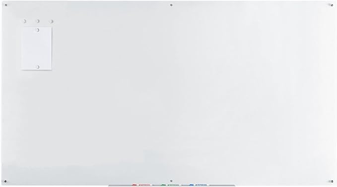 Audio-Visual Direct Magnetic White Glass Dry-Erase Board Set - 8' x 4' - Includes Magnets, Hardware & Marker Tray