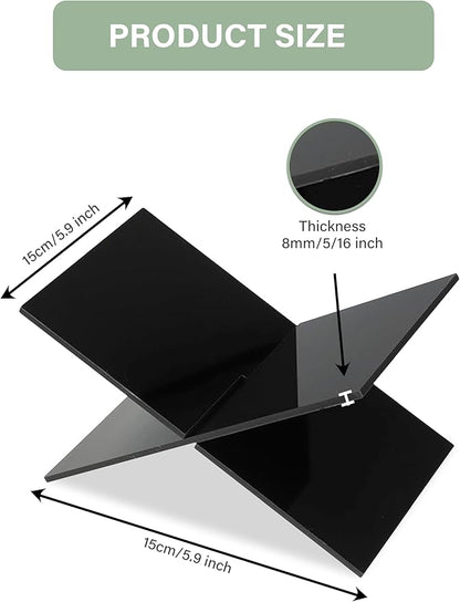 Acrylic Book Display Stand - Cookbook Holder for Kitchen (Black)