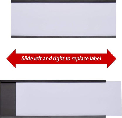 Eeoyu Magnetic Label Holders with Magnets Magnetic Data Card Holders with Clear Plastic Protectors for Metal Shelf, Whiteboard, Set of 30 (0.8 x 3 Inch)