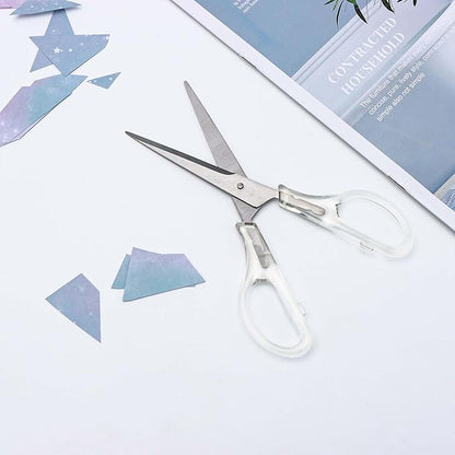 Acrylic Scissors Silver Scissors 6.5" Clear Scissors Metal Blades Office Cutting Shears for Craft Supplies Desk Accessories
