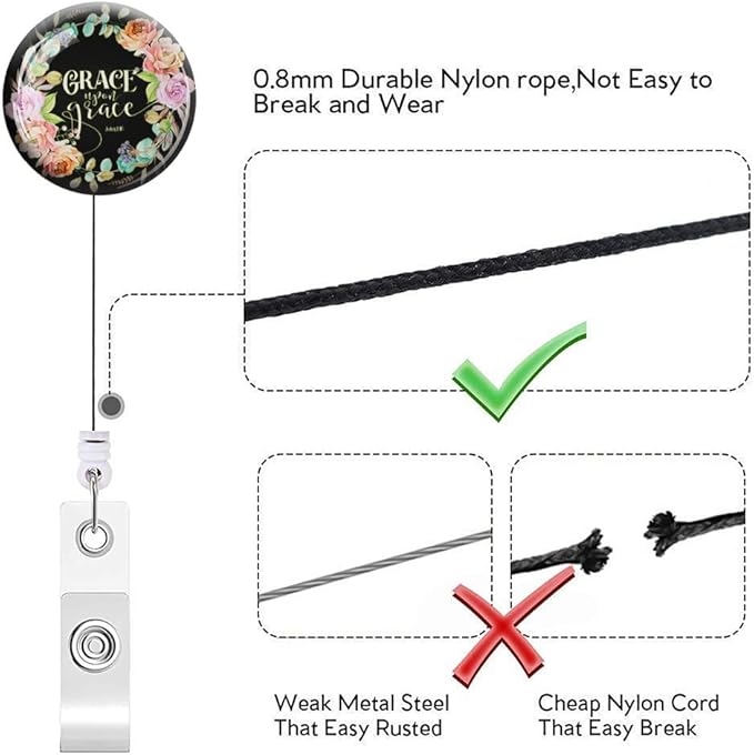 Badge Reels,Nurse Badge Holder,Retractable Badge Reel with Clip ID Card Holders for Office Worker Doctor Nurse