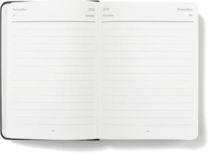 Wykeham's Executive 2026 Daily Journal Planner – US Public Holidays & Format – Customization Available (Black, 6"×4.5")