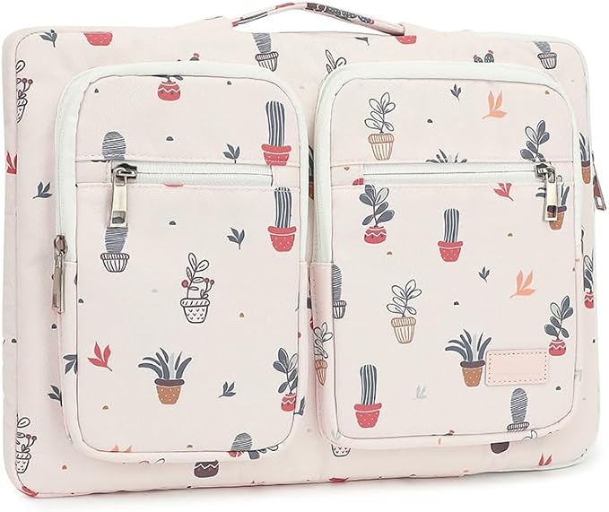 canvaslife 360° Protective Laptop Sleeve Case Bag Cover with Handle for iPad 12.9 inch,MacBook Pro Air 13" and 12.5 inch-13.3 inch Laptop (Small Potted)