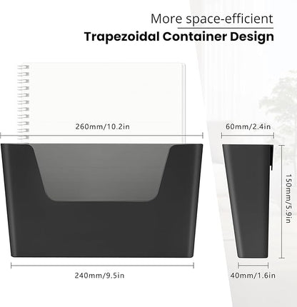 YOHOM No Drilling File Holders (Matte Black 3)