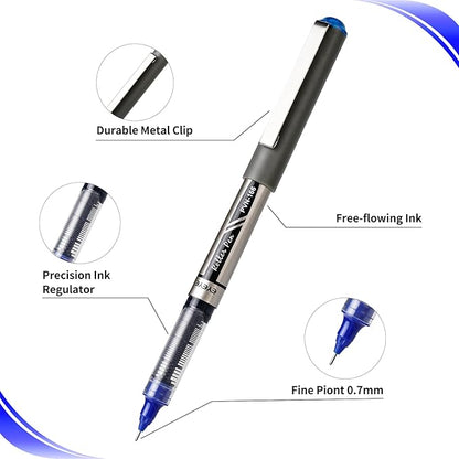 EYEYE Multicolor Rollerball Pens 0.7mm, 6 Assorted Colors Roller Ball Pen Medium Point Quick Dry, Liquid Ink Pen Fine Point Smooth Writing Pens for Journaling, Note Taking, Office, Doodling & Gifts