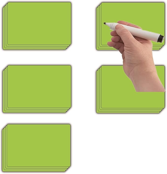 Dry Erase Big Magnetic Labels (4.8x3.2,Pack of 20),Large Write On Magnets Name Plates Sticker,Waterproof/Reusable for Refrigerator&Lockers&Whiteboard&Cabinet(Green)