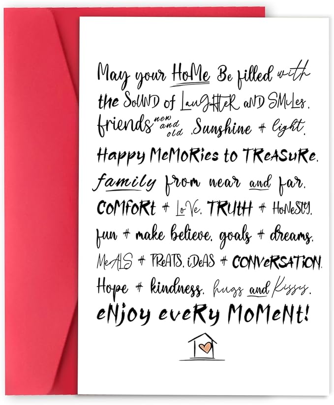 New Home Card, Funny Housewarming Card,Happy New House Congratulations Card,Enjoy Every Moment,New Apartment Card,New House Gifts for Women Men