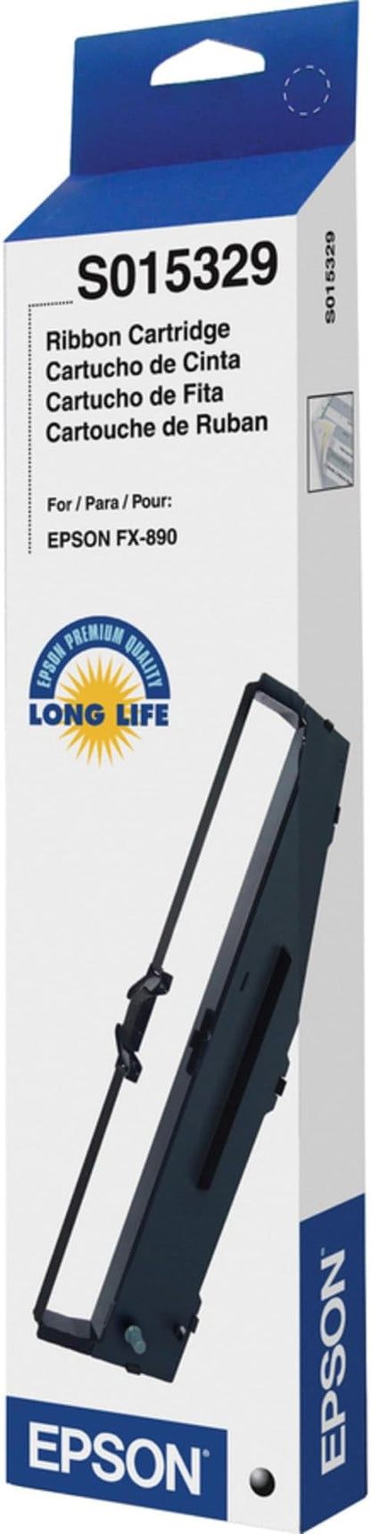 Epson S015329 FX-890 Fabric Ribbon -Cartridge (Black) in Retail Packaging