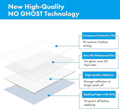 HAMIGAR White Board Dry Erase, White Board Stick on Wall, Dry Erase Board Sticker for Wall, White Board Paper, Sticky White Board for Wall, Peel and Stick Wallpaper Homeworking Office 17.5x196.9 Inch