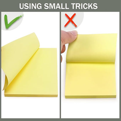 Sticky Notes 3x3 Self-Stick Notes Bright Colors Sticky Notes 4 Pads 100 Sheets/Pad (Yellow)
