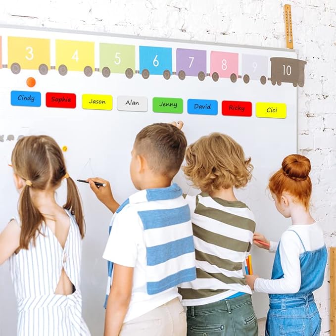 Dry Erase Magnetic Labels Large 12"x 4", Big Magnetic Labels for Whiteboards School Classroom Office Home,Pack of 10