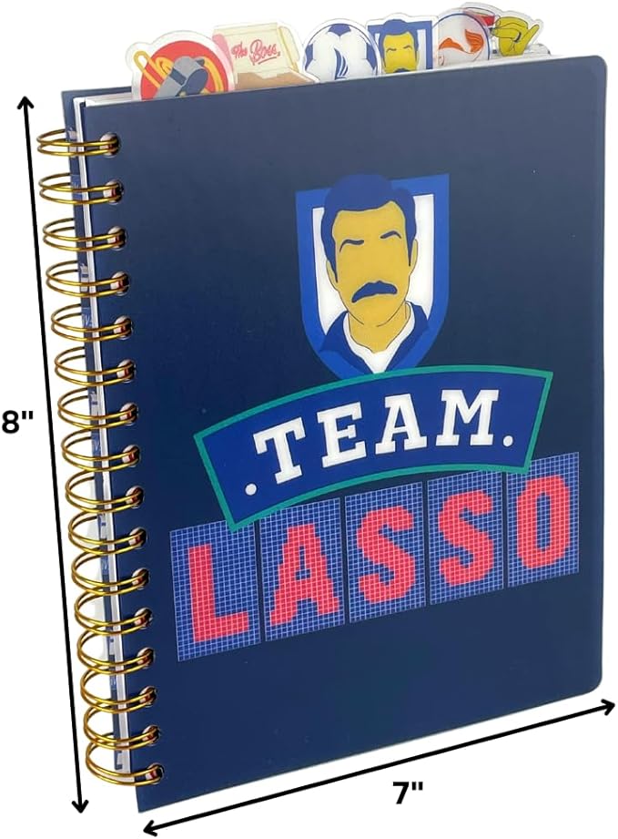 Innovative Designs Ted Lasso Tab Journal Notebook, Spiral Bound, 144 Lined Pages, 8 x 7 inches