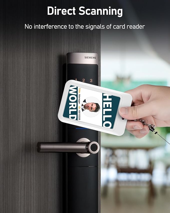 Uniclife 1 Pack Sliding ID Badge Holder Vertical Hard Plastic Case with Clear Window White Card Protector Pouch for Office School ID Credit Cards Proximity Key Cards Driver’s Licenses and Passes