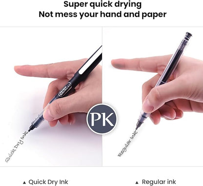 WRITECH Liquid Ink Rollerball Pens: 0.5mm Extra Fine Point Tip Quick Dry Roller Pens 4ct Assorted Colors Ink for Writing, Taking Notes & Sketching Multi Colored