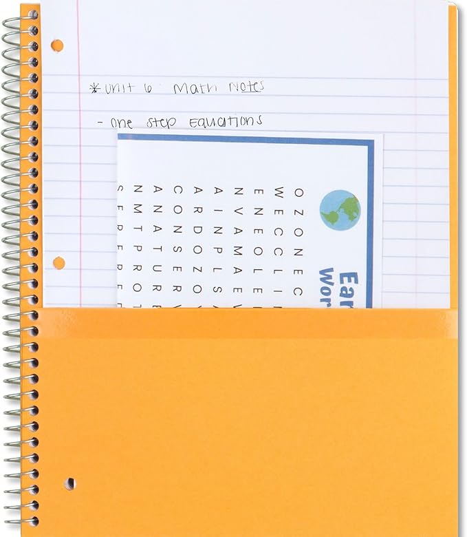 Five Star Spiral Notebook, 5 Subject, Wide Ruled Paper, Fights Ink Bleed, Water Resistant Cover, 8" x 10-1/2", 200 Sheets, Color Will Vary (05206)