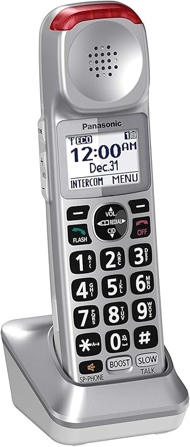 Panasonic New DECT 6.0 Cordless Phone Handset Accessory Talking Caller ID Compatible with KX-TGM450S Series Cordless Phone Systems - KX-TGMA45S (Silver)