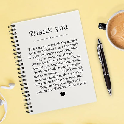 Thank You White Hardcover 160 Pages Spiral Notebooks, Funny Thank You Gifts for Women Men Coworkers Leader Mentor, Appreciation Gifts for Employees, Thanksgiving Gifts for Colleagues Leaders