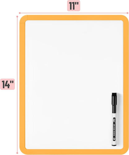 Mr. Pen- Dry Erase Board, 14” x 11” with a Black Dry Erase Marker, Orange Frame, Small White Board, White Board for Kids, White Board for Students, Small Dry Erase Board, Mini White Board