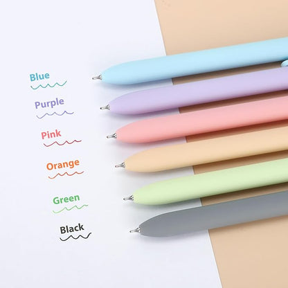 FIOVER Colored Pens, 6 Pack Colorful Gel Pens, Medium Point 0.7mm, Smooth Writing Journaling Supplies Multicolor Ballpoint for Journaling, Drawing, Doodling, and Note Taking (Multiple Colors)