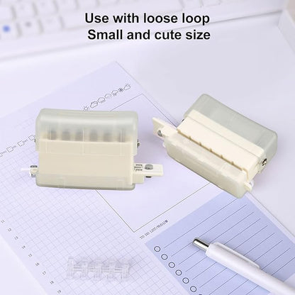 6 Hole Paper Puncher, Loose Binders & Binding Systems Binding Machines Leaf Paper Puncher for A4 A5 B5 Notebook Scrapbook, 2 Sheets Capacity, Hole Diameter: 5.5mm (Transparent)