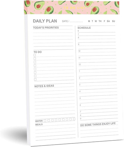 Daily to Do List Notepad with 52 Undated Tear-Off Planning Sheets,5.8"×8.2" Magnetic Planner Checklist Organizing Memo Pad for Reminders,Shopping List,Self-Care Notepad (5.82"x8.26", Avocado)