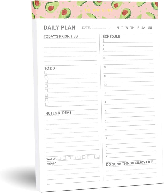 Daily to Do List Notepad with 52 Undated Tear-Off Planning Sheets,5.8"×8.2" Magnetic Planner Checklist Organizing Memo Pad for Reminders,Shopping List,Self-Care Notepad (5.82"x8.26", Avocado)