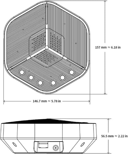 BMC10 Speakerphone • Conference Speaker with Microphone • 360°Voice Pickup • 5 POE Cascades • Advanced Noise Reduction • USB-C Plug & Play • Compatible with Zoom,MS Team,Skype