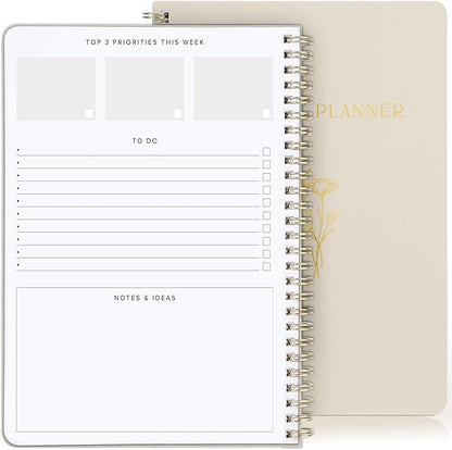 Beautiful Daily and Weekly Planner - To Do List Notebook to Easily Organize Your Agendas And Boost Productivity in School Or At Work - Stylish College or Office Supplies For Women