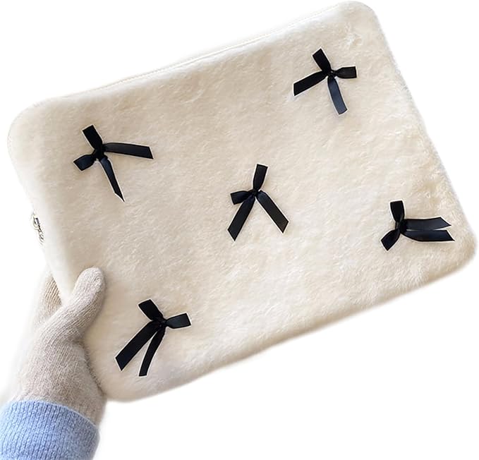 9-11 Inch Tablet Sleeve Case for iPad Pro 11 Air 4 10.2 Tab Protective Bag Cute Bowknot Quilted Puffy Laptop Pouch Carrying Case