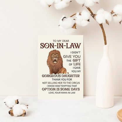 Unique Birthday Card Gifts Decorations for Son-In-Law, Cute Happy Son In Law Birthday Card Gift for Him Men