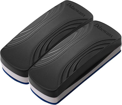 Ddaowanx Whiteboard Eraser, Magnetic Dry Erase Eraser, Glass Board Eraser,School and Office Supplies, Pack of 2 (Black)