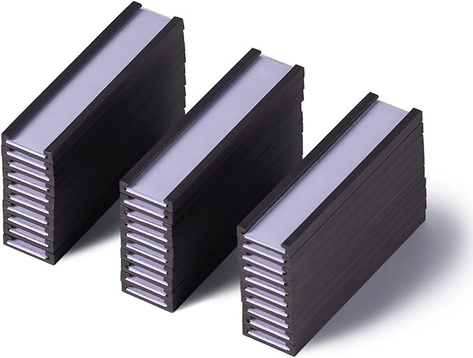Eeoyu Magnetic Label Holders with Magnets Magnetic Data Card Holders with Clear Plastic Protectors for Metal Shelf, Whiteboard, Set of 30 (0.5 x 2 Inch)