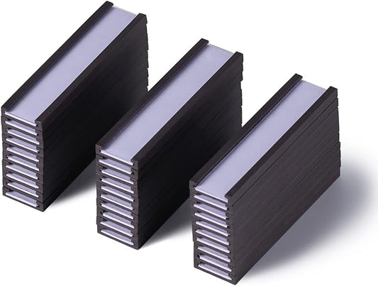 Eeoyu Magnetic Label Holders with Magnets Magnetic Data Card Holders with Clear Plastic Protectors for Metal Shelf, Whiteboard, Set of 30 (0.5 x 2 Inch)