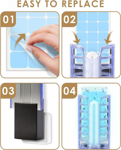 TINDTOP 60 Pack Replacement Glue Boards for Dynatrap DT3009, Indoor Glue Boards Refill Sticky Cards for Dynatrap DT3009 DT3019 DT3039