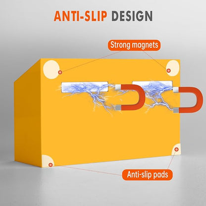 BEYGORM Magnetic Dry Erase Marker Holder for Whiteboard,Non-slip Acrylic Magnet Pen Holder for Fridge Refrigerator,Locker Organizer for Work,Locker Accessories,Pencil Cup for Desk(Orange)