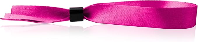 100 WristCo Cloth Event Wristbands - Pink Fabric Bracelets Wrist Bands for Concerts Festival Admission Party 13 ½” x ½”