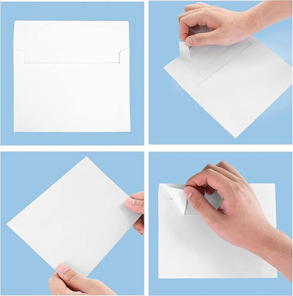 50 Packs 5x7 Envelopes,White A7 Envelopes,5x7 Envelopes for Invitations,Envelopes Self Seal for Weddings,Greeting Cards, Mailing, Invitations, Photos, Postcards，Printable Invitation Envelopes