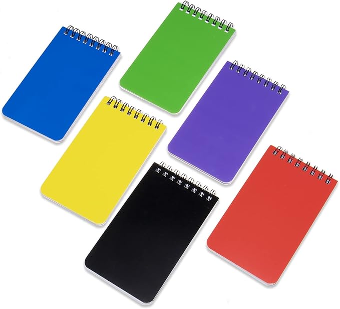 6pack Pocket Notebook Small Notepad Pocket Notepad Small Spiral Notebooks 3X5Inches (6)