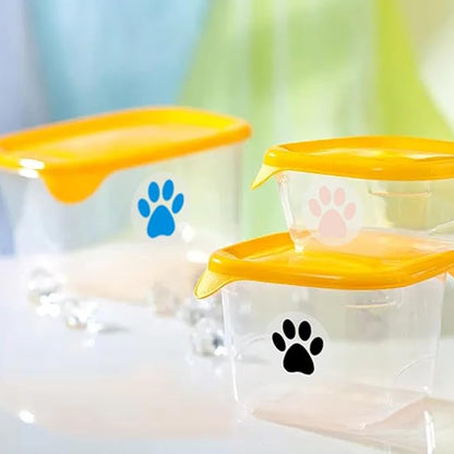 Paw Print Stickers, 1.5" Clear Round Bear Paw Stickers (500 PCS, Blue)