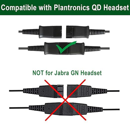 U10P Headset Adapter RJ9 to QD Cable for Plantronics Quick Disconnect Headset Cord Compatible with Polycom VVX411 VVX410 VVX311 VVX310 Plantronics ShoreTel Avaya NEC Aastra Mitel Nortel Landline Phone