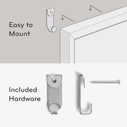 U Brands Magnetic Dry Erase Calendar Board, 30"x20", White Wood Style Frame, Includes Magnets