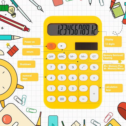 Basic Calculator Calculator Small Mini Calculator Calculator for School School Supplies 4 Function Calculator Cute School Supplies for Girls Simple Calculator Financial Calculator Solar Calculator