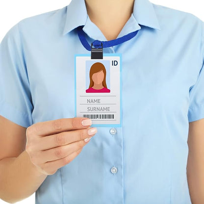 Eaasty Black Gripper Card Holder Clamps Black Swipe Plastic ID Card Secure Badge Holder for Standard Thickness ID Badge, CAC, Chip or Swipe(20 Pcs)