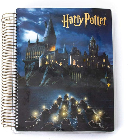Paper House Productions Harry Potter 12 Month Undated 9.5" Planner with Month and Event Flag Stickers - Hogwarts at Night