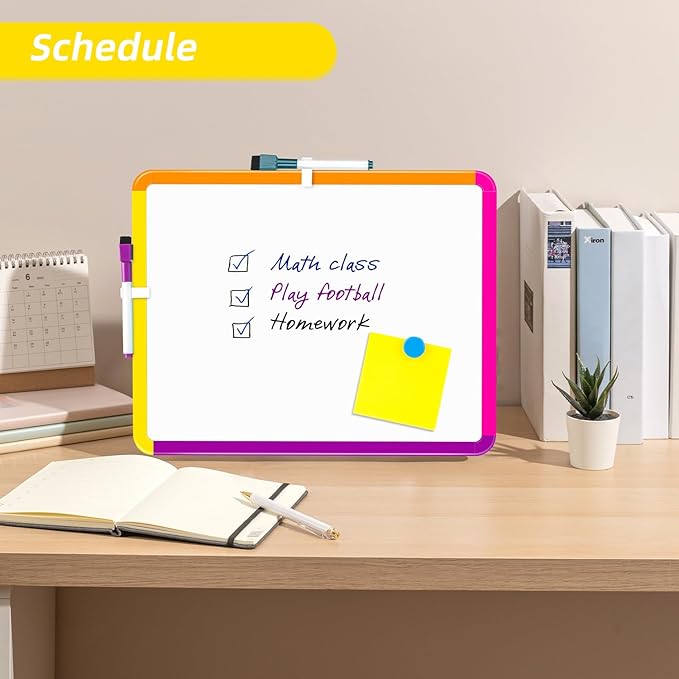 VUSIGN Small White Board Dry Erase, 11''x14'' Magnetic Dry Erase Board, Mini Whiteboard with Markers for Kids, Students, Fridge, Wall, Locker